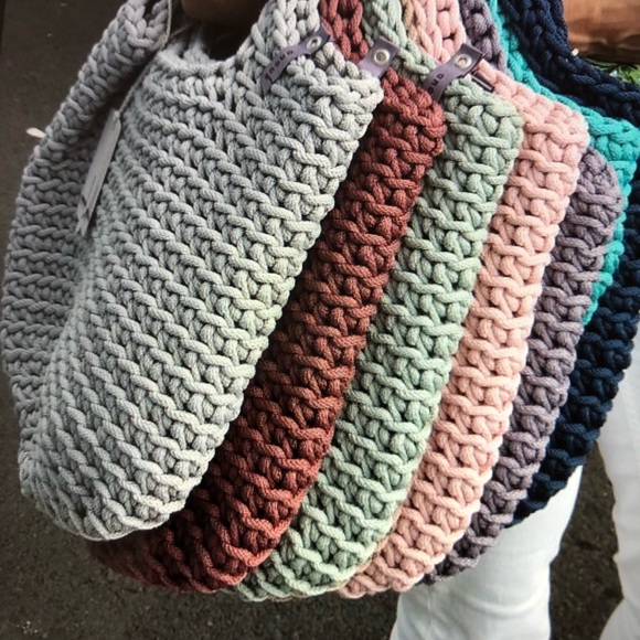 Scandinavian Style Crochet Tote Handbag - Picture 7 of 11